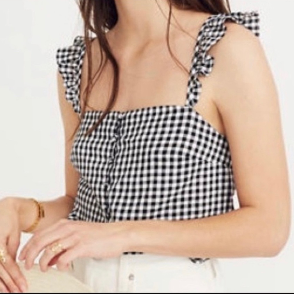Madewell - Size 10 - Gingham Button Up Tank